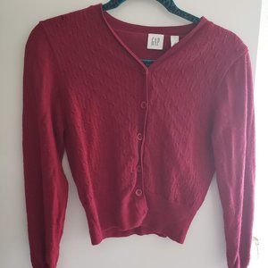Gap Wool Red Cardigan Sweater